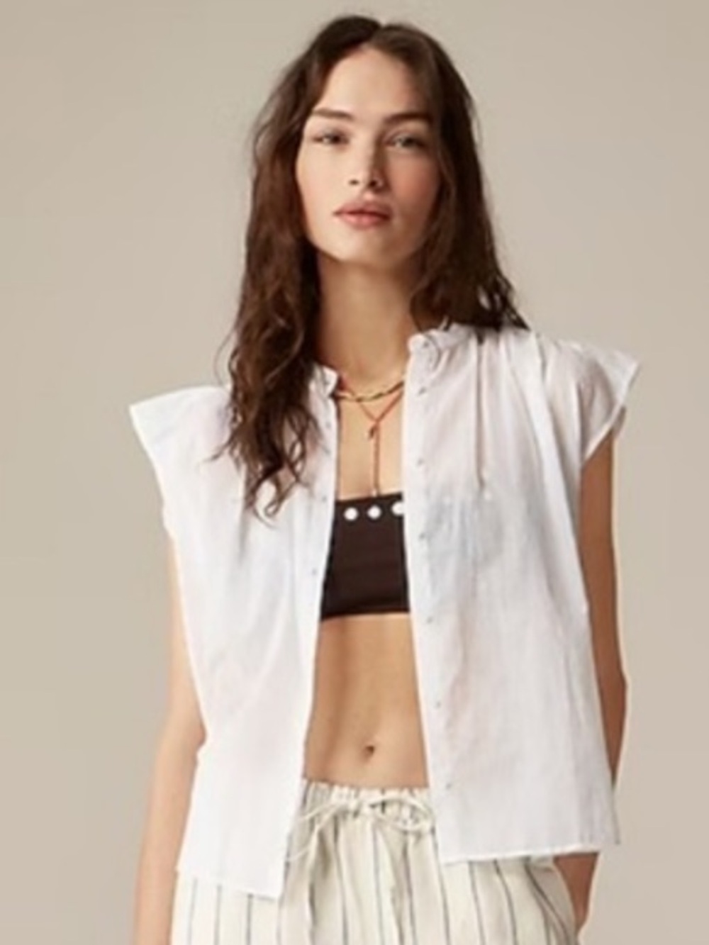 J Crew Top M Vacation White